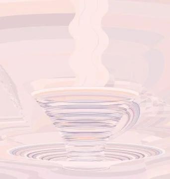 Pink colored background image abstract cup of coffee Stock Illustration