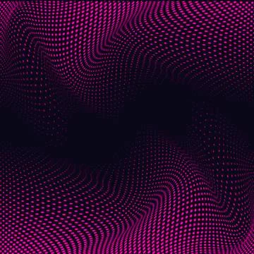 Pink colored dotted patterned optical illusion on black wallpaper Stock Illustration