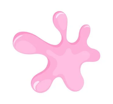 Pink colored fluid shaped splash in flat vector illustration a design eleme.. Stock Illustration