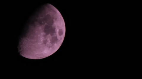 Pink colored moon Stock Footage 86426067