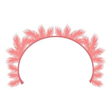Pink-colored semicircular frame with a place for text with pink fir branches is Stock Illustration
