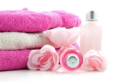 Pink colored spa accessory Stock-Fotos