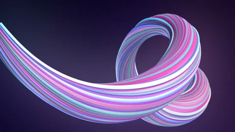 Pink colored twisted shape. Abstract geometric 3D render loop animation. 4K, UHD Stock Footage 116679217