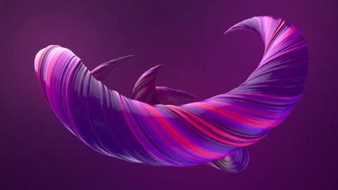 Pink colored twisted shapes. Abstract geometric 3D render loop animation. 4K UHD 스톡 동영상 117101784
