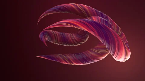 Pink colored twisted shapes. Abstract geometric 3D render loop animation. 4K UHD Video stock 119892905