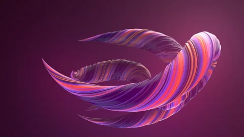 Pink colored twisted shapes Computer generated abstract 3D render loop animation Stock Footage 113882014