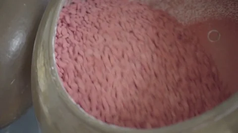 Pink comfits making Stock Footage 71608997