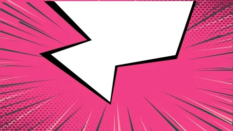 Pink comic book background with blank speech bubble for graphic design text Stock Footage 346725054