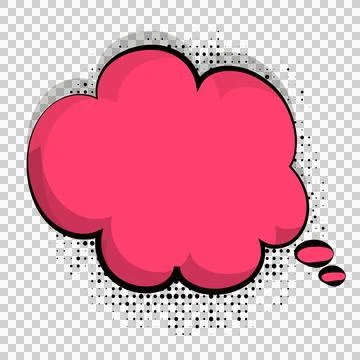 Pink comic book speech bubble with halftone dots isolated on white backgrou.. 库存插图