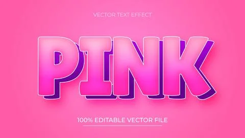 Pink With Comic Style Editable Text Effect Illustrazione stock