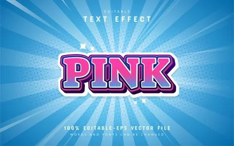 Pink comic style text effect Illustrazione stock