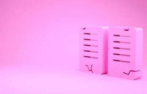 Pink The commandments icon isolated on pink background. Gods law concept. Min Illustrazione stock