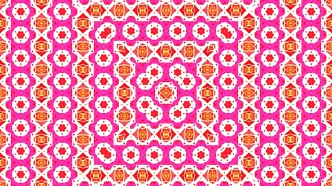 Pink Complex Pattern LoopRed Flower Floral Geometric Tiles Stock Footage 151221257
