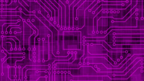 Pink Computer chip, AI Computer processor Motherboard circuit background Stock Footage 272485871
