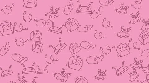  Pink computer components sketches suitable for tech designs Vidéo 334603104