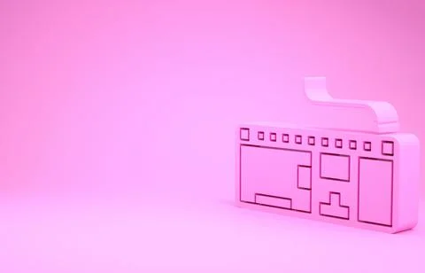 Pink Computer keyboard icon isolated on pink background. PC component sign. M Stock-Illustration