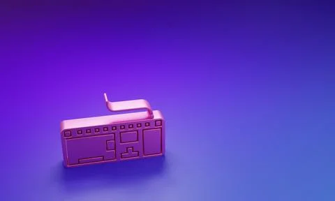 Pink Computer keyboard icon isolated on purple-blue background. PC componen.. Stock Illustration