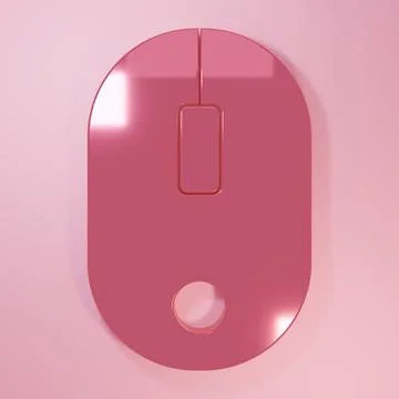 Pink Computer mouse icon isolated on pink background. Optical with wheel sy.. Stock Illustration