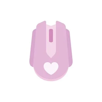 Pink Computer Mouse Icon. Vector 库存插图