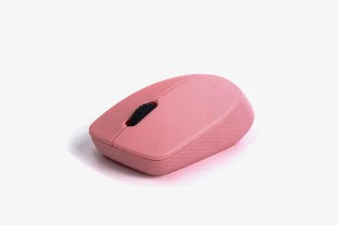 Pink computer mouse isolated on a white background Stock Photos