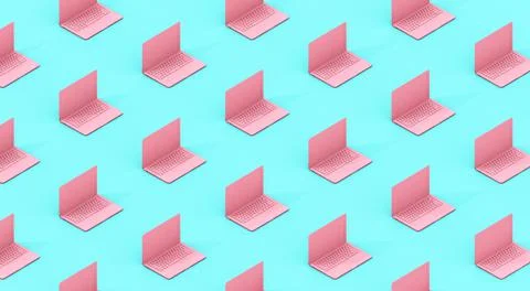 Pink computers pattern Stock Illustration