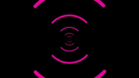 Pink concentric arcs on black background abstract pattern Stock Footage 318054153