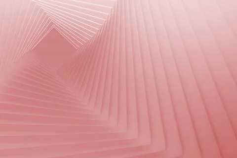 Pink concentric squares recede endlessly in clean recursive tunnel, blending  Stock Photos