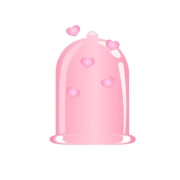 Pink Condom. Vector Illustration Stock Illustration
