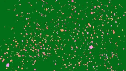 Pink Confetti Explosion on Green Screen Stock Photos
