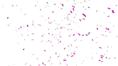 Pink confetti explosion on white background for gender reveal - 3D renderin.. Video stock 279853406