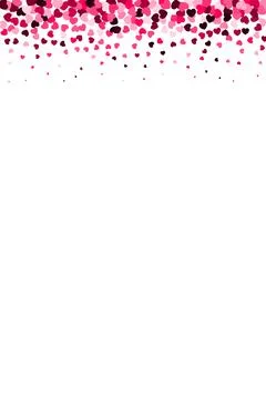 Pink confetti heart border. Background for Valentine's Day or Mother's Day Stock Illustration