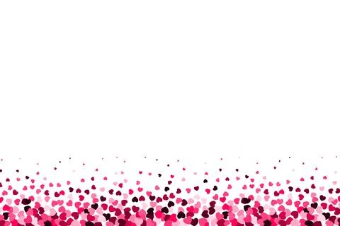 Pink confetti heart border. Background for Valentine's Day or Mother's Day Stock Illustration