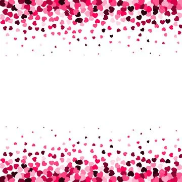 Pink confetti heart borders. Background for Weddings or Mother's Day Stock Illustration