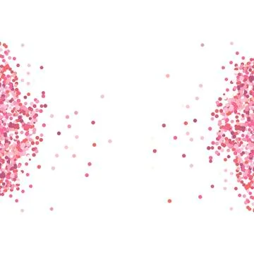 Pink confetti in white background with text place Stock Illustration
