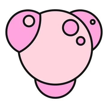 Pink connected bubbles abstract soft rounded graphic design Stock Illustration