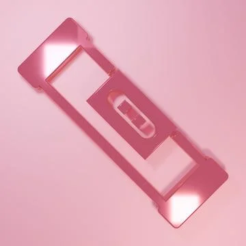 Pink Construction bubble level icon isolated on pink background. Waterpas, .. Stock Illustration