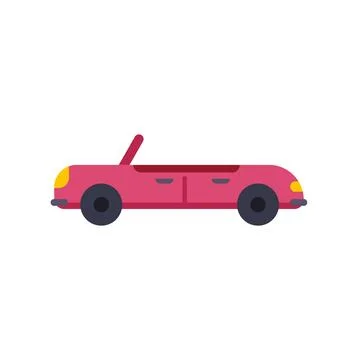 Pink convertible car cabriolet vector flat design Stock Illustration