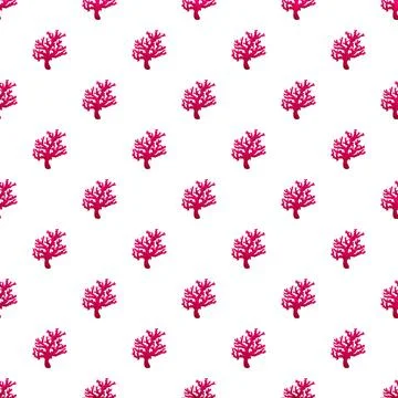 Pink coral reef pattern seamless marine background 스톡 일러스트