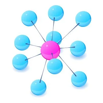 Pink core molecule icon, isometric 3d style Stock Illustration
