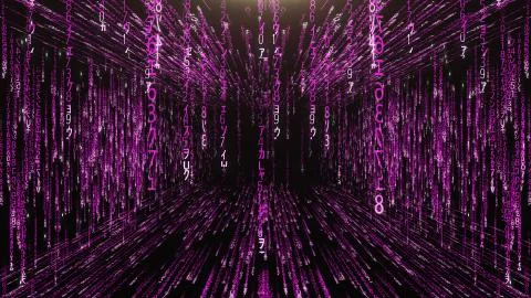 Pink corridor from the matrix code イラスト素材