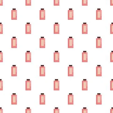 Pink cosmetic bottle seamless pattern on white background Stock Illustration