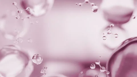 Pink cosmetics background with copy space. 3D abstract anti-aging laboratory Stock Footage 337998714