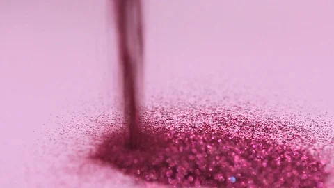 Pink cosmetics make-up glitters light flares, close-up Stock Footage 126210653