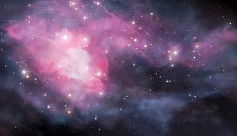 Pink cosmic nebula Stock Illustration