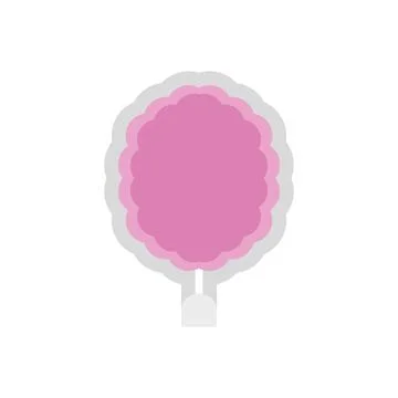 Pink cotton candy sticker. Vector Stock Illustration