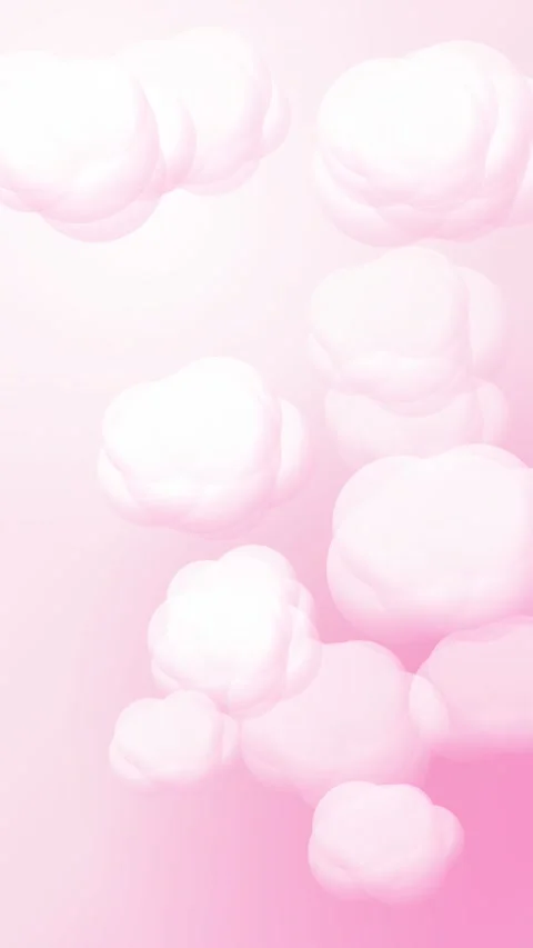 Pink Cotton Clouds Drifting Vertical Seamless Loop Animated Background For 스톡 동영상 344007283