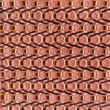 Pink Cotton Sashiko Stitch Pattern.  Stock Photos