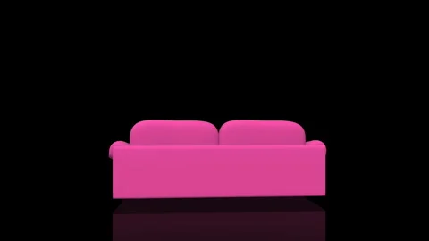 Pink Couch turns on itself - loop animation Stock Footage 251686611