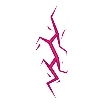 Pink crack spreading through white surface illustration Stock Illustration