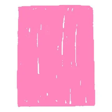 Pink crayon geometric square vector shape, scribble rectangular figure chalk or Stock Illustration